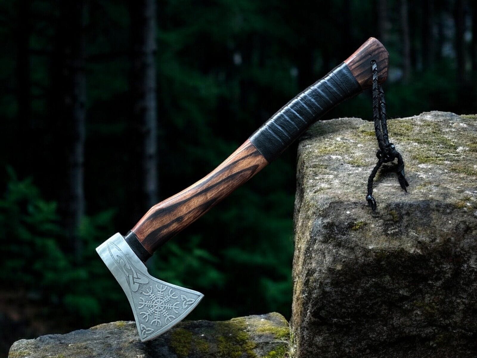 KBS Knives Store Axe Battle Axe with Custom Handmade Forged Engraved 1095 Steel Blade and Ash Wood Handle – Warrior's Edge