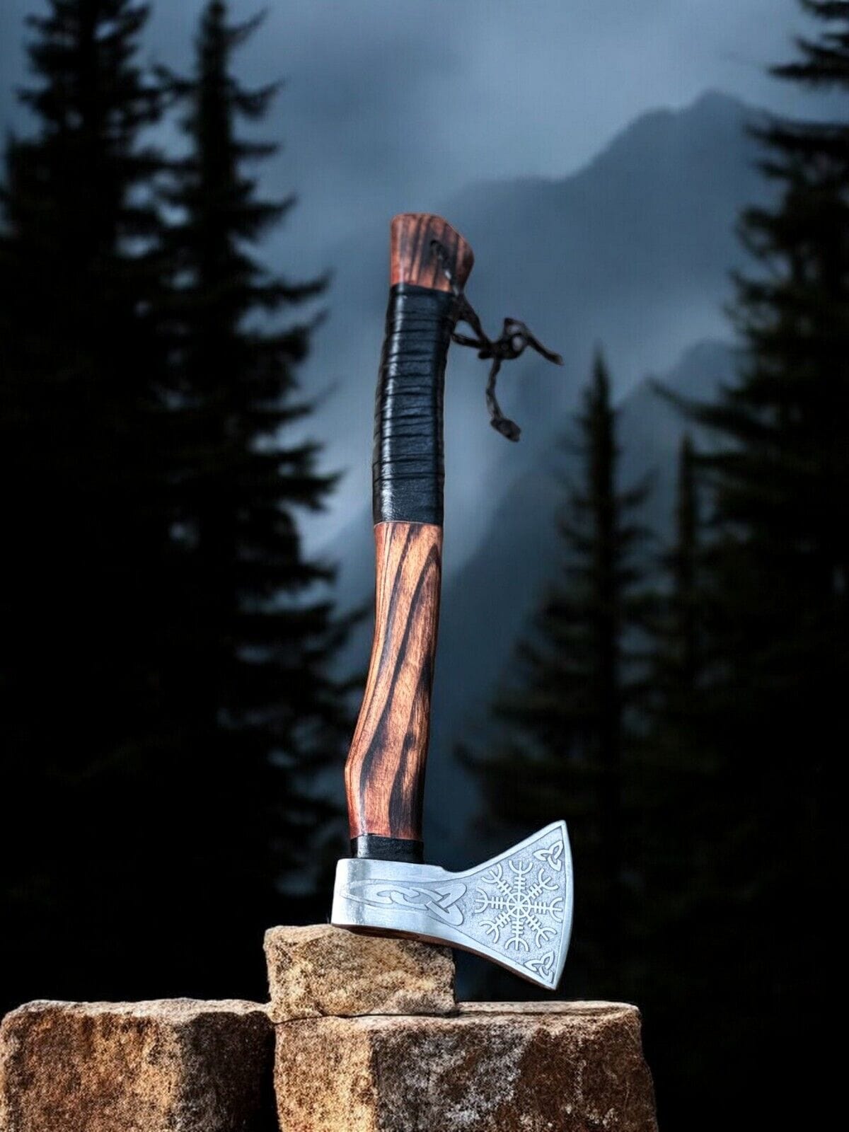 KBS Knives Store Axe Battle Axe with Custom Handmade Forged Engraved 1095 Steel Blade and Ash Wood Handle – Warrior's Edge