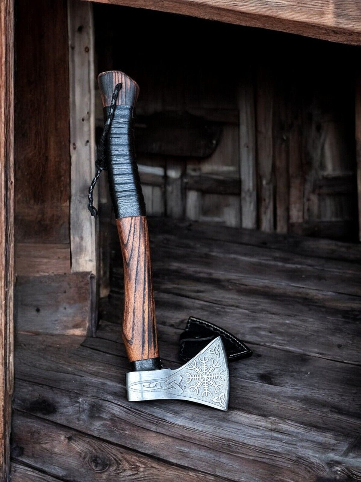 KBS Knives Store Axe Battle Axe with Custom Handmade Forged Engraved 1095 Steel Blade and Ash Wood Handle – Warrior's Edge
