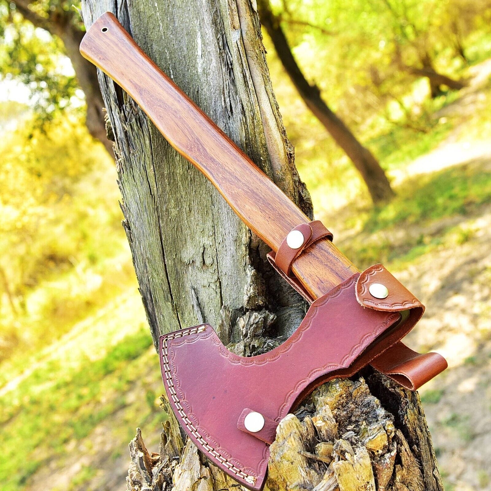 KBS Knives Store Axe Custom Handmade Acid Washed High Carbon Steel Viking Tomahawk Axe