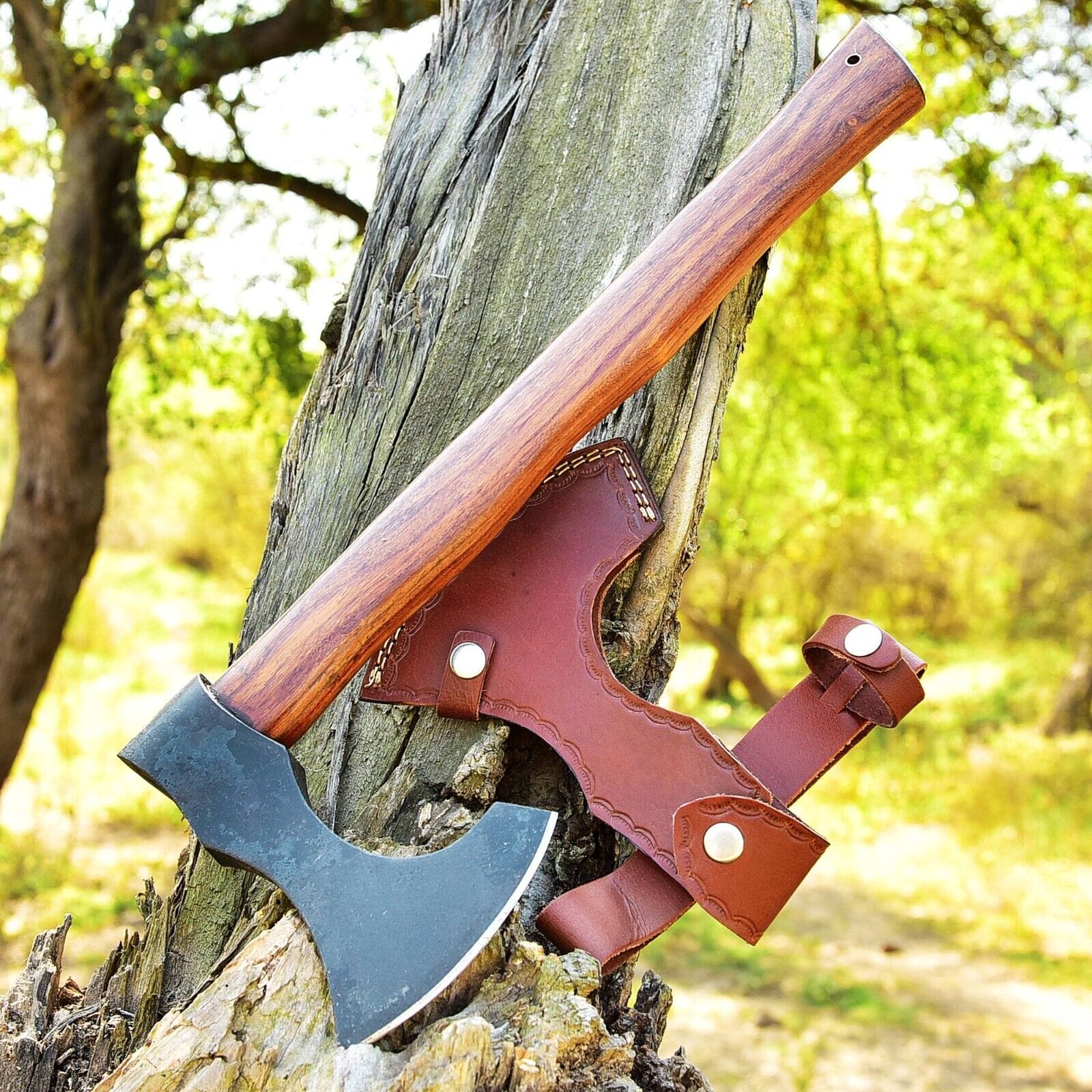 KBS Knives Store Axe Custom Handmade Acid Washed High Carbon Steel Viking Tomahawk Axe