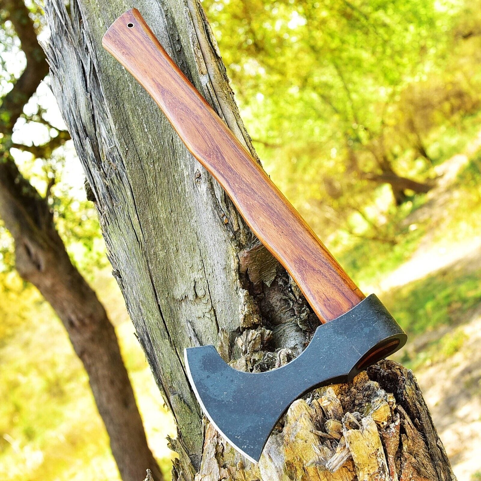 KBS Knives Store Axe Custom Handmade Acid Washed High Carbon Steel Viking Tomahawk Axe