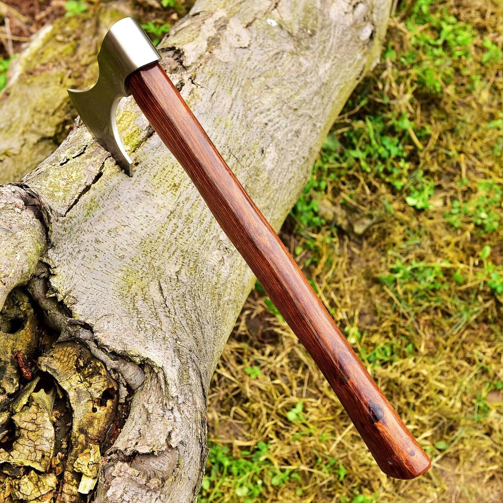 KBS Knives Store Axe Custom Handmade Hand Engraved High Carbon Steel Viking Tomahawk Axe with Rosewood Handle by KBS Knives Store