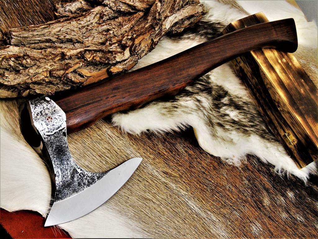 KBS Knives Store Axe Custom Handmade Hand Forged Carbon Steel Tomahawk