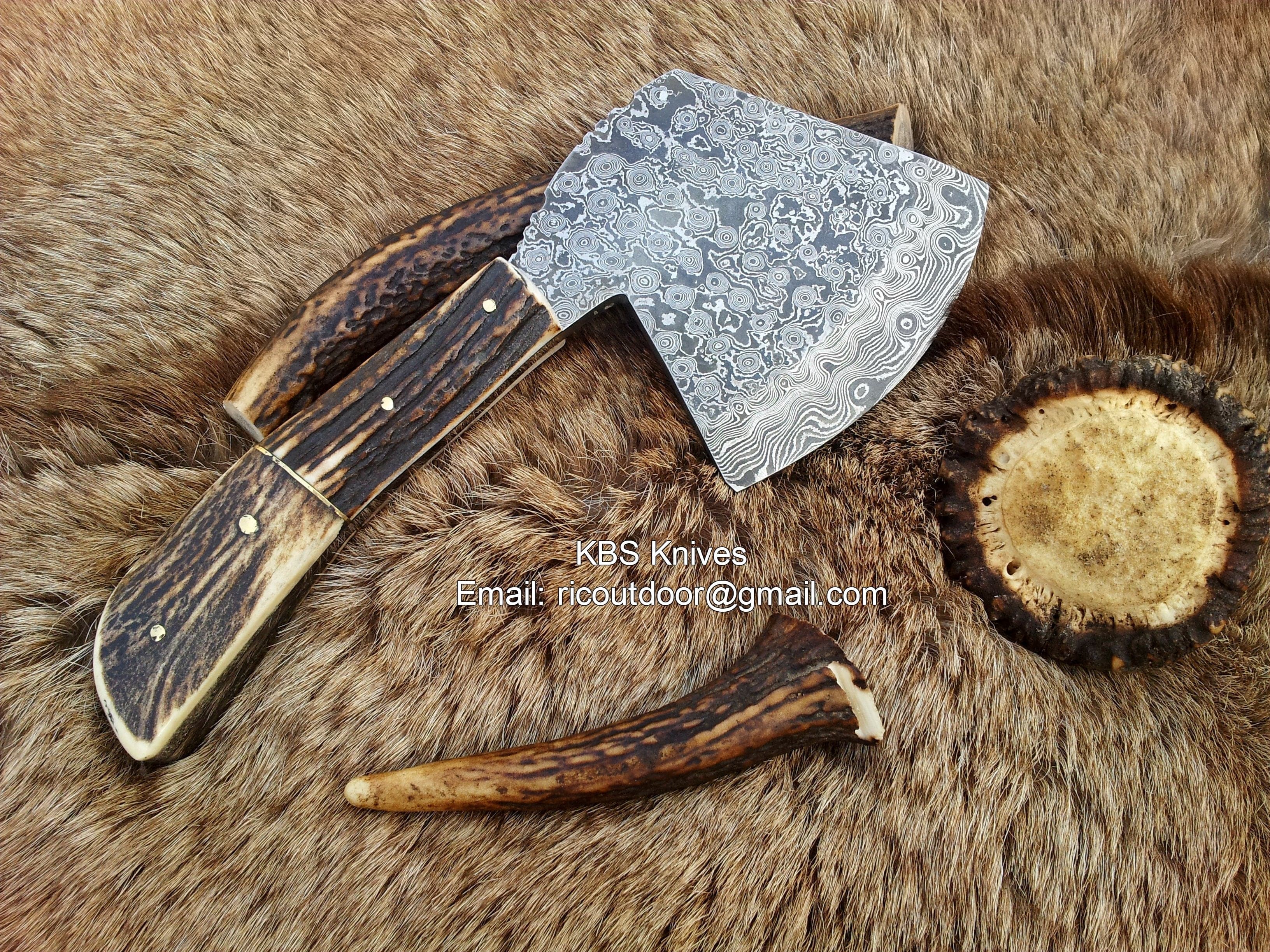 KBS Knives Store Axe Damascus Hand Made Mini Axe