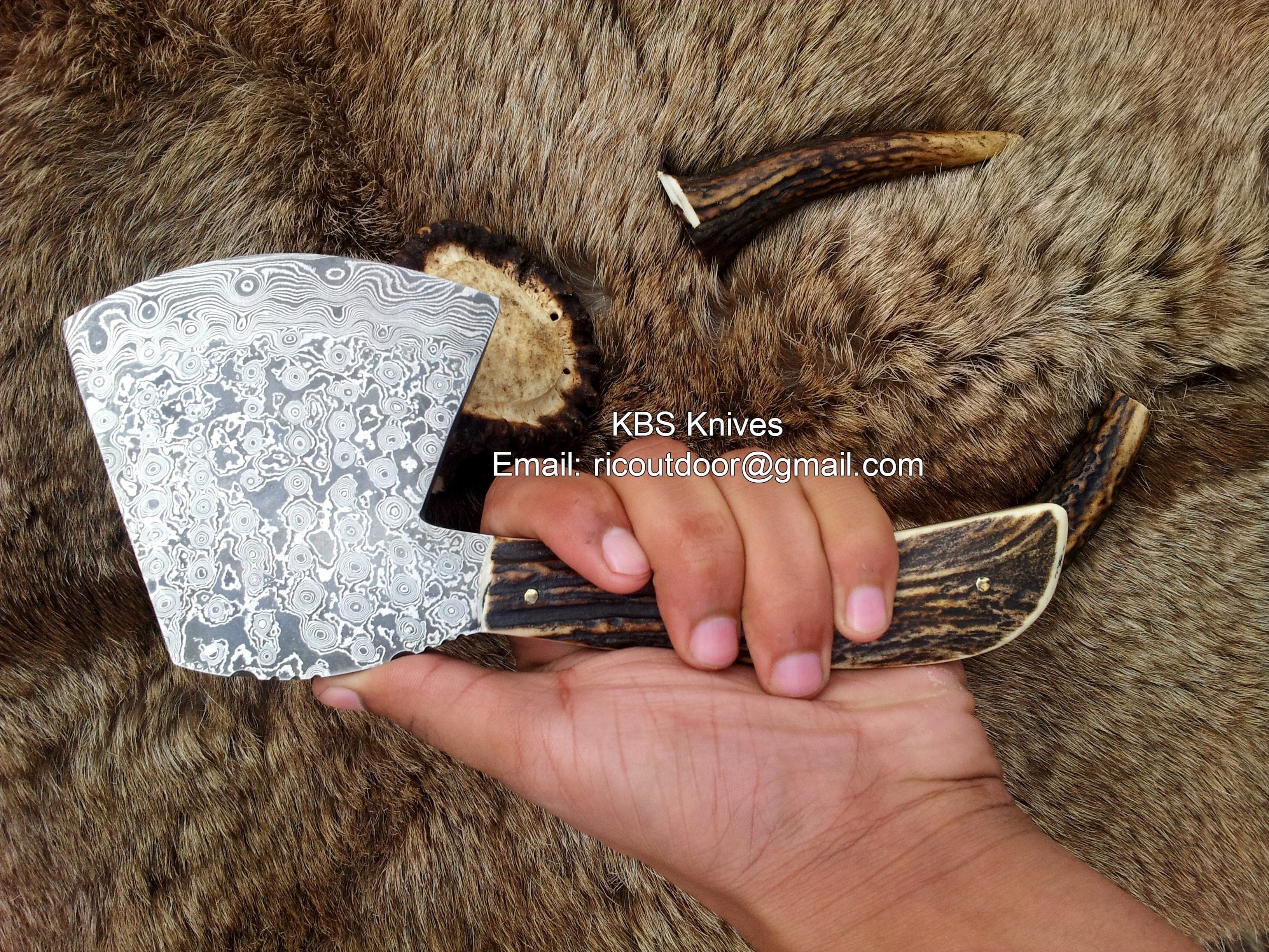 KBS Knives Store Axe Damascus Hand Made Mini Axe