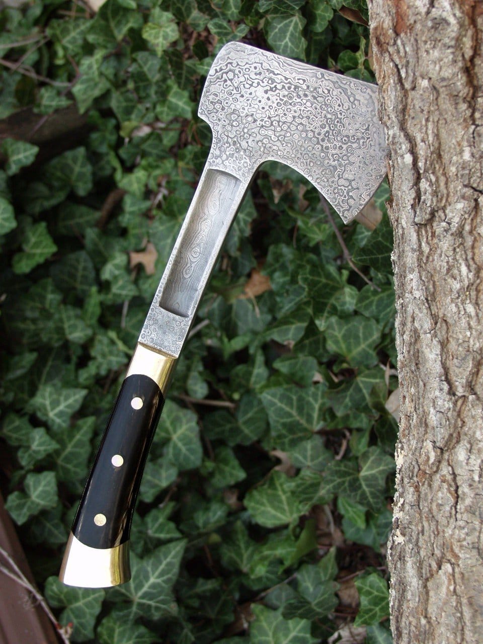 KBS Knives Store Axe Full Tang Custom Handmade Raindrop Damascsu Steel  Axe