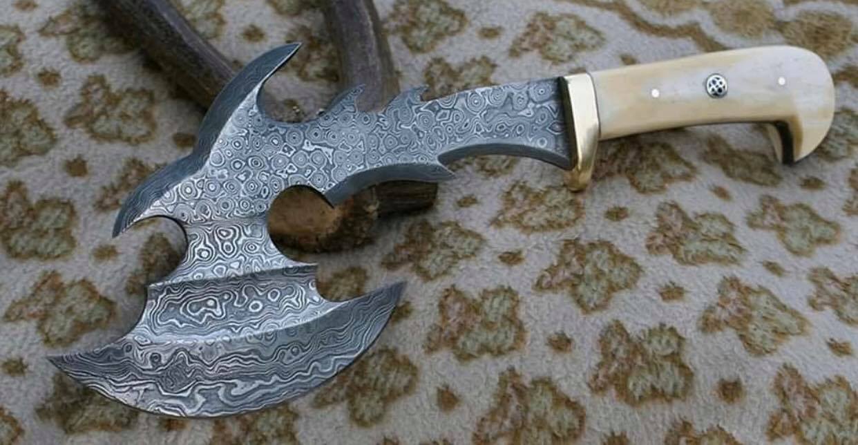 KBS Knives Store Axe FULL TANG DAMASCUS STEEL AXE