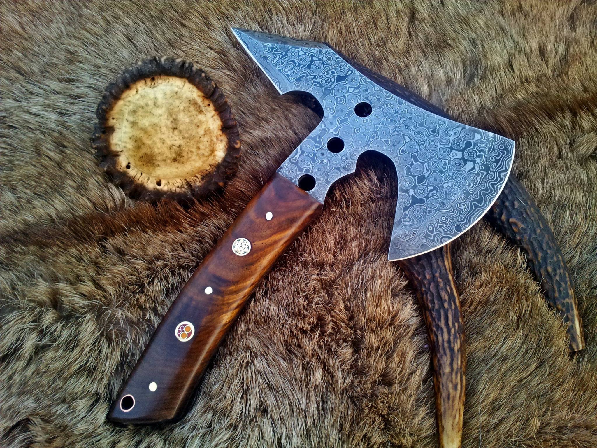 KBS Knives Store Axe Hand Made Damascus Mini Axe
