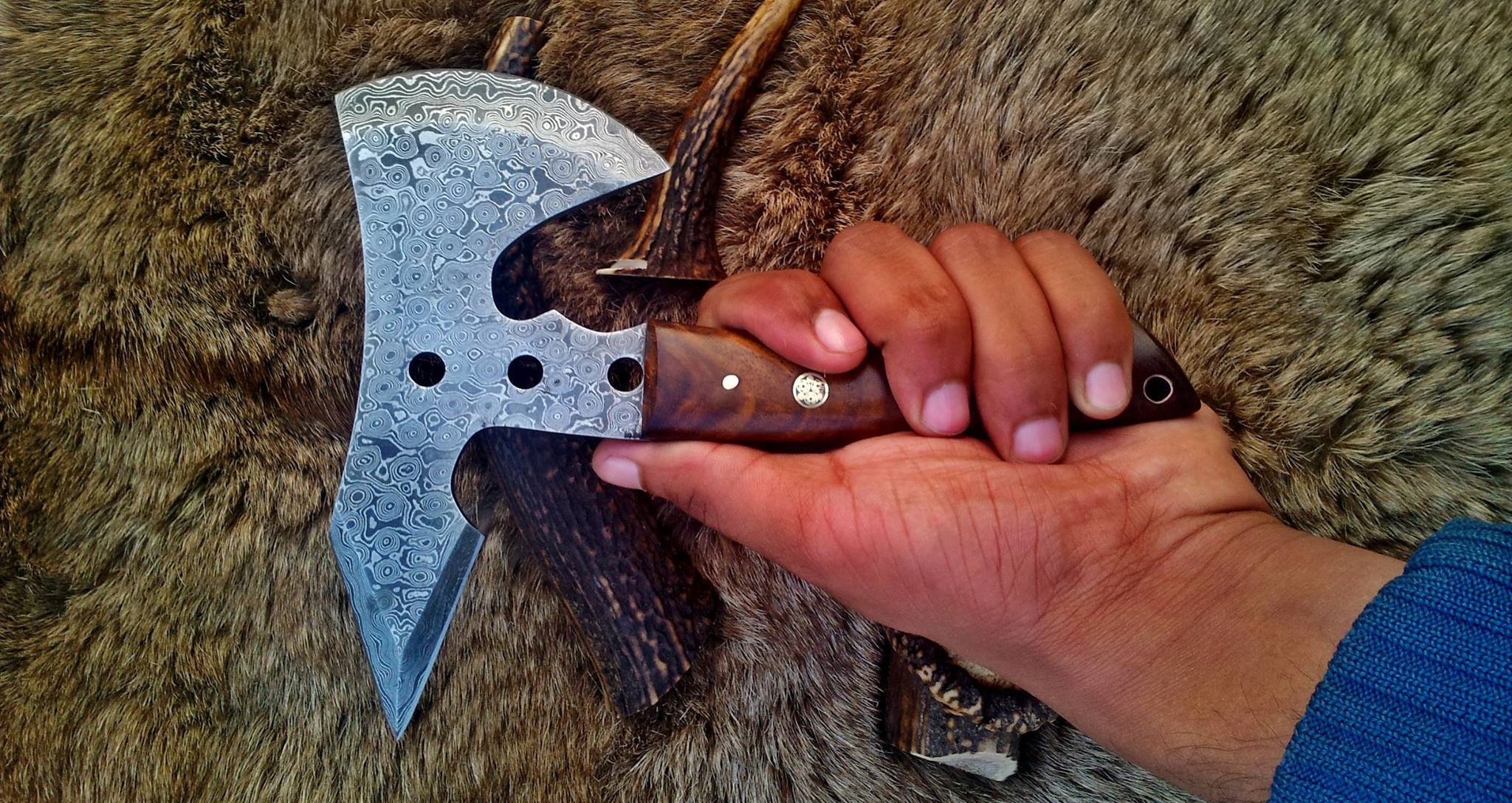 KBS Knives Store Axe Hand Made Damascus Mini Axe