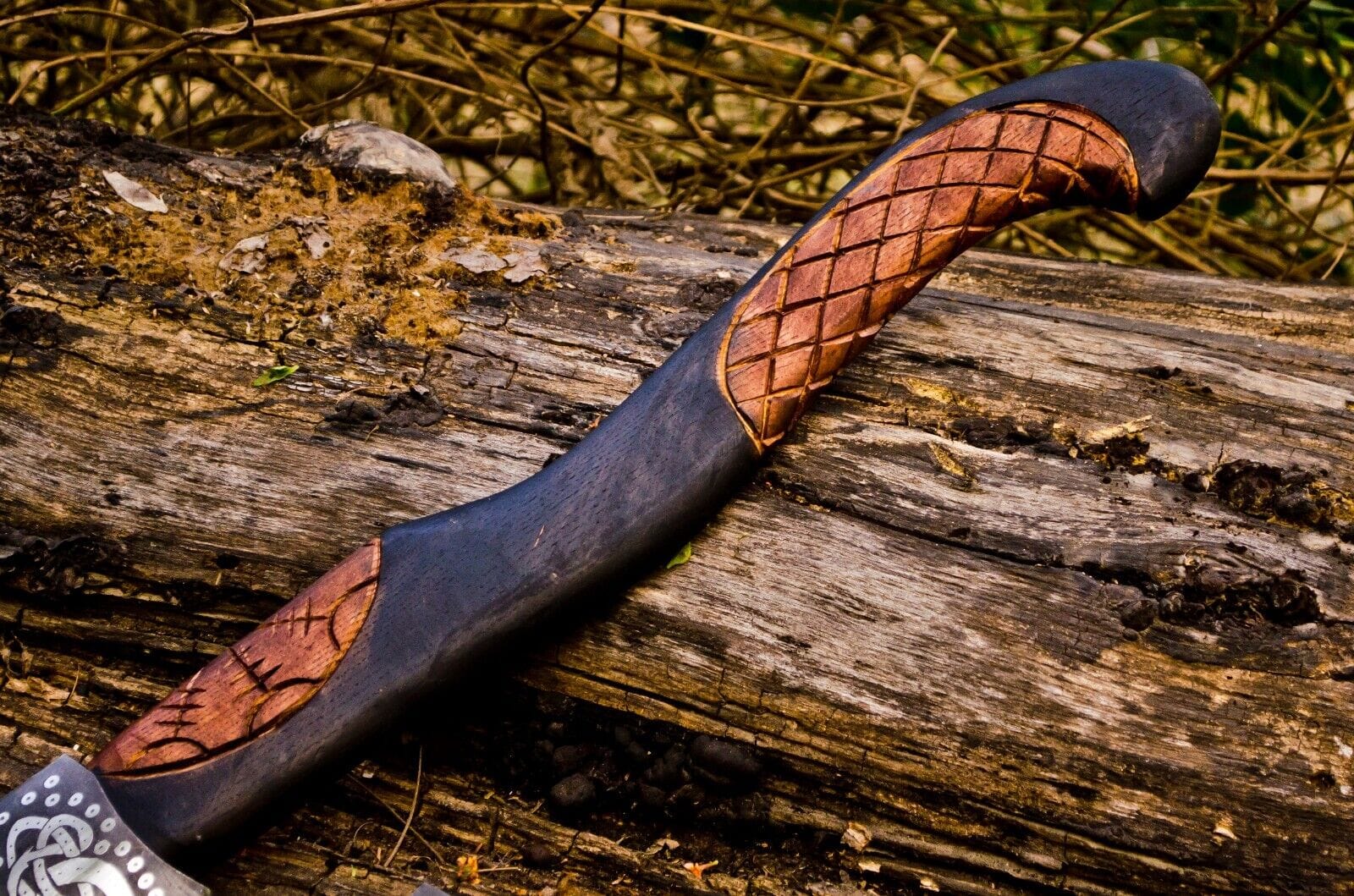 KBS Knives Store Axe Handcrafted Battle Axe with Engraved 1095 Steel Blade and Hand Engraved Rosewood Handle – KBS Knives Store