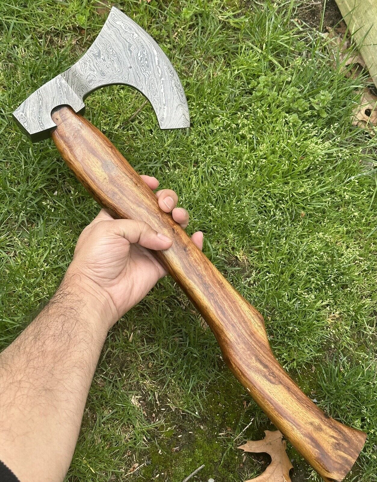 KBS Knives Store Axe Handcrafted Damascus Steel Tomahawk Axe – "The Viking's Edge"