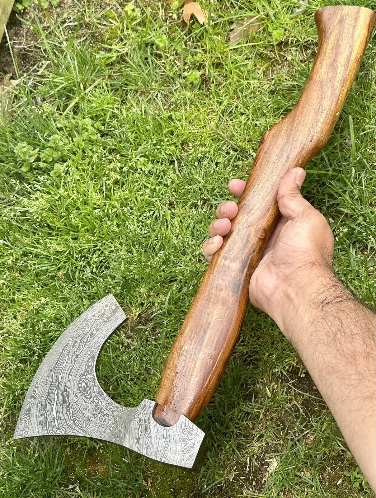 KBS Knives Store Axe Handcrafted Damascus Steel Tomahawk Axe – "The Viking's Edge"