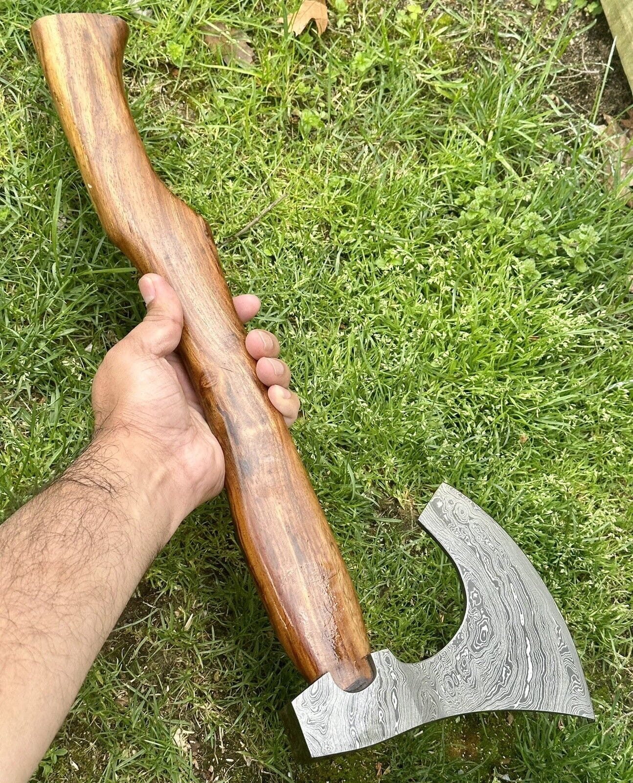 KBS Knives Store Axe Handcrafted Damascus Steel Tomahawk Axe – "The Viking's Edge"
