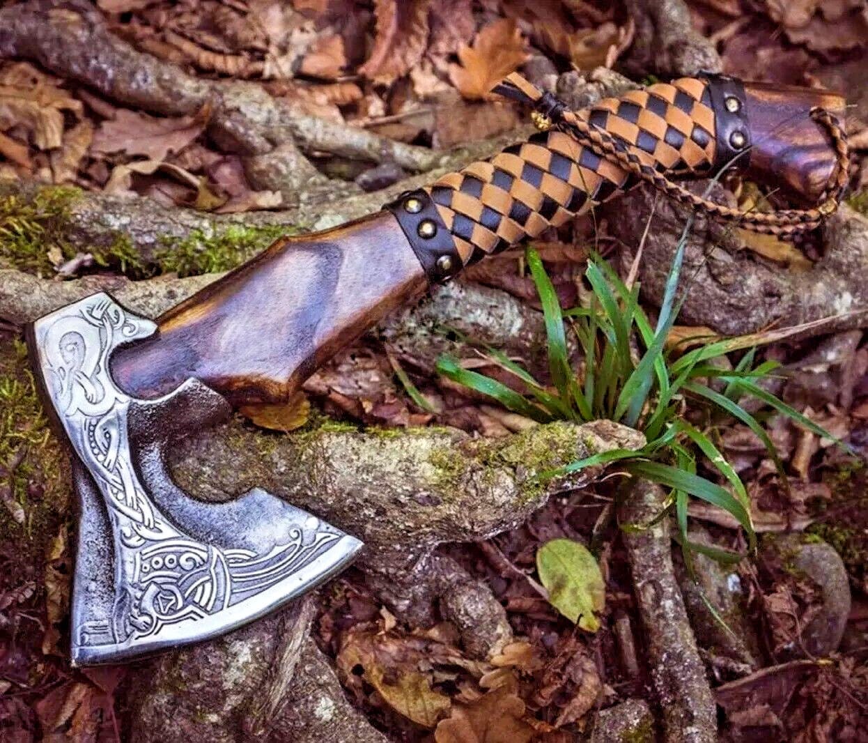 KBS Knives Store Axe Native American Tomahawk with Custom Handmade Forged Engraved 1095 Steel Blade and Ash Wood Handle – Spirit of the Plains