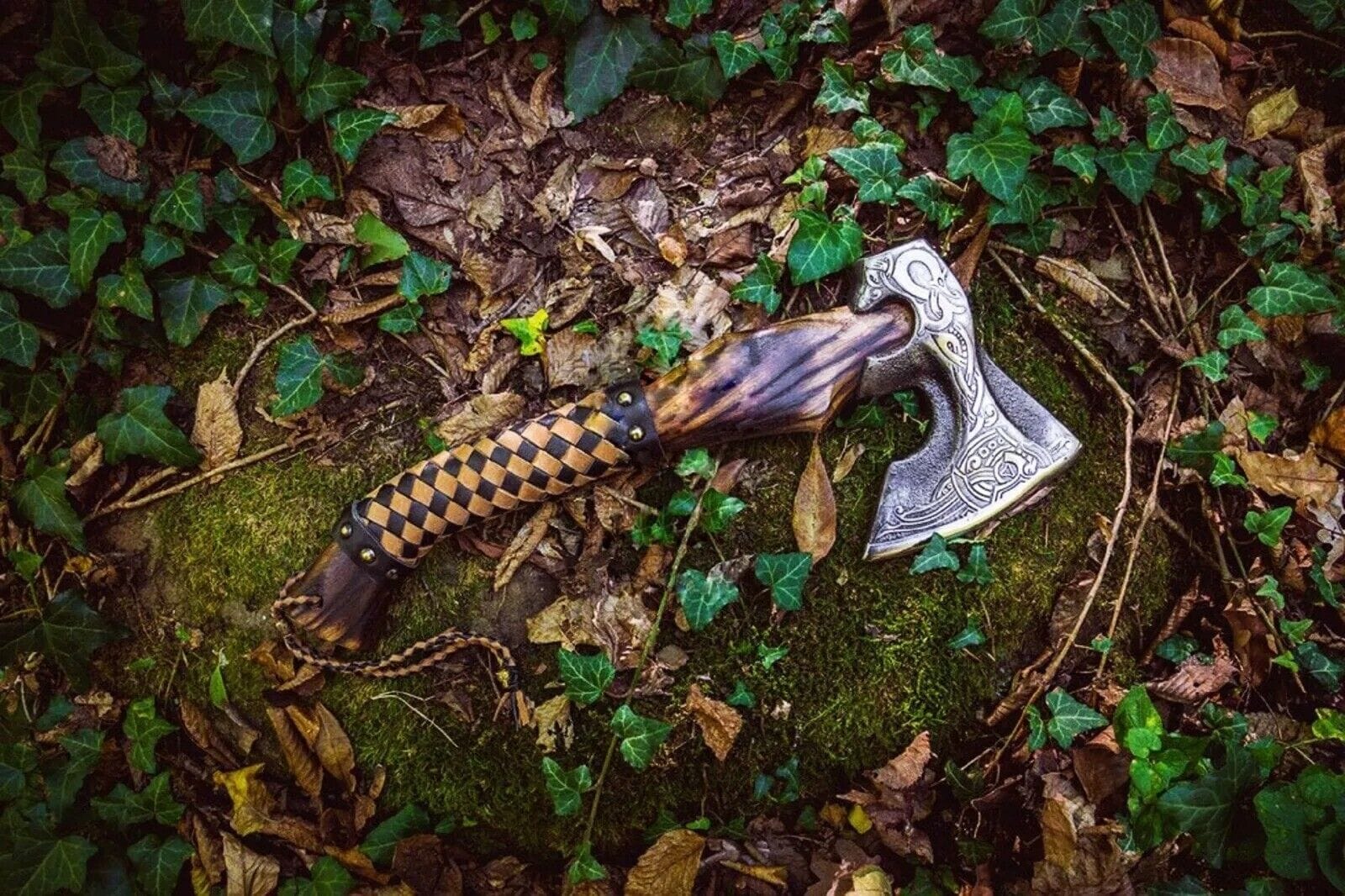 KBS Knives Store Axe Native American Tomahawk with Custom Handmade Forged Engraved 1095 Steel Blade and Ash Wood Handle – Spirit of the Plains