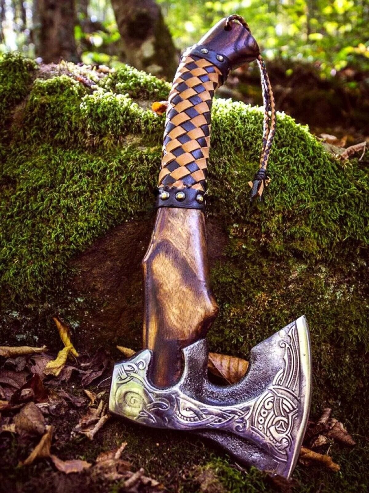 KBS Knives Store Axe Native American Tomahawk with Custom Handmade Forged Engraved 1095 Steel Blade and Ash Wood Handle – Spirit of the Plains