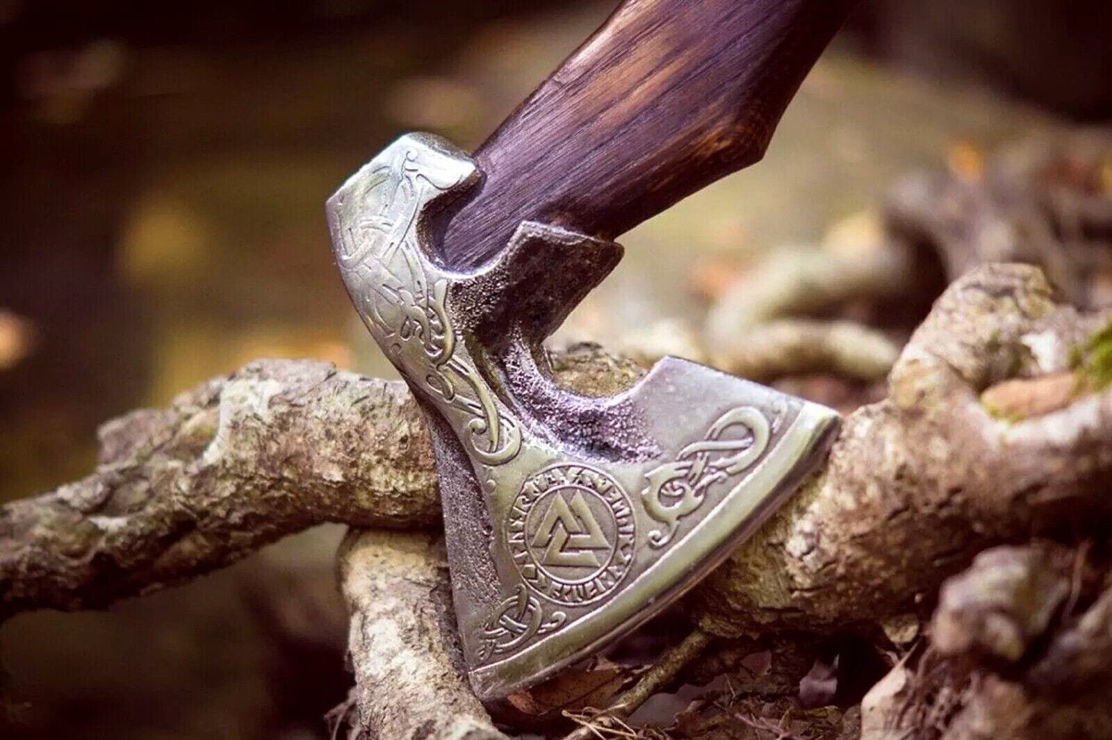 KBS Knives Store Axe Native American Tomahawk with Custom Handmade Forged Engraved 1095 Steel Blade and Rosewood Handle – Warrior’s Edge