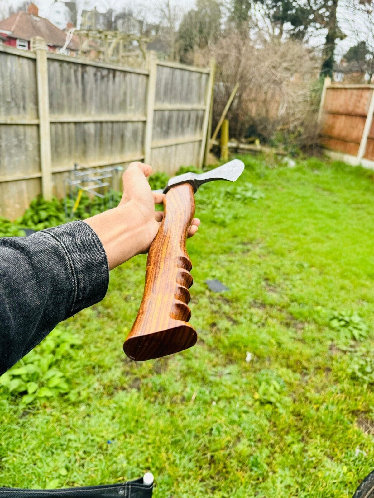 KBS Knives Store Axe Tomahawk Axe For Sale with Custom Handmade Forged Damascus Steel Blade – "Rosewood Valor"
