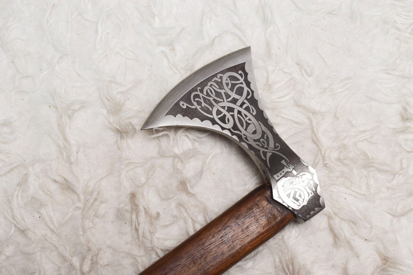 KBS Knives Store Axe Tomahawk Axe with Custom Handmade Forged 1095 Steel Blade and Rosewood Handle – Warrior’s Strike