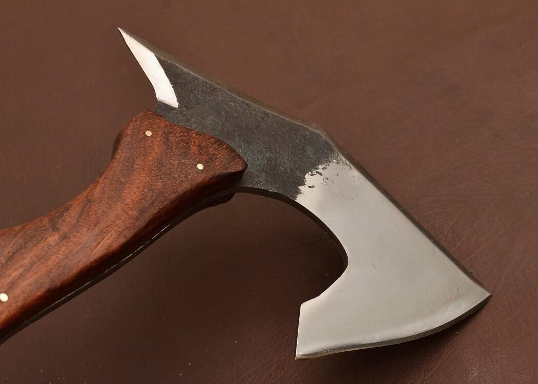 KBS Knives Store Axe Ultimate Throwing Tomahawk For Sale with Custom Handmade Forged 1095 Steel Blade and Rosewood-Epoxy Resin Handle – Iron Precision