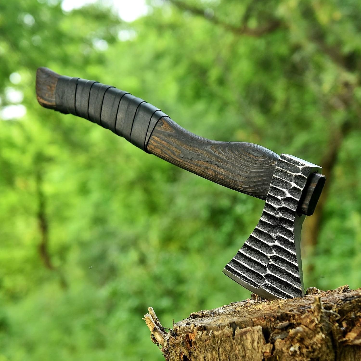 KBS Knives Store Axe Viking Battle Axe with Custom Handmade Forged 1095 Steel Blade and Ash Wood Handle – Thor’s Fury
