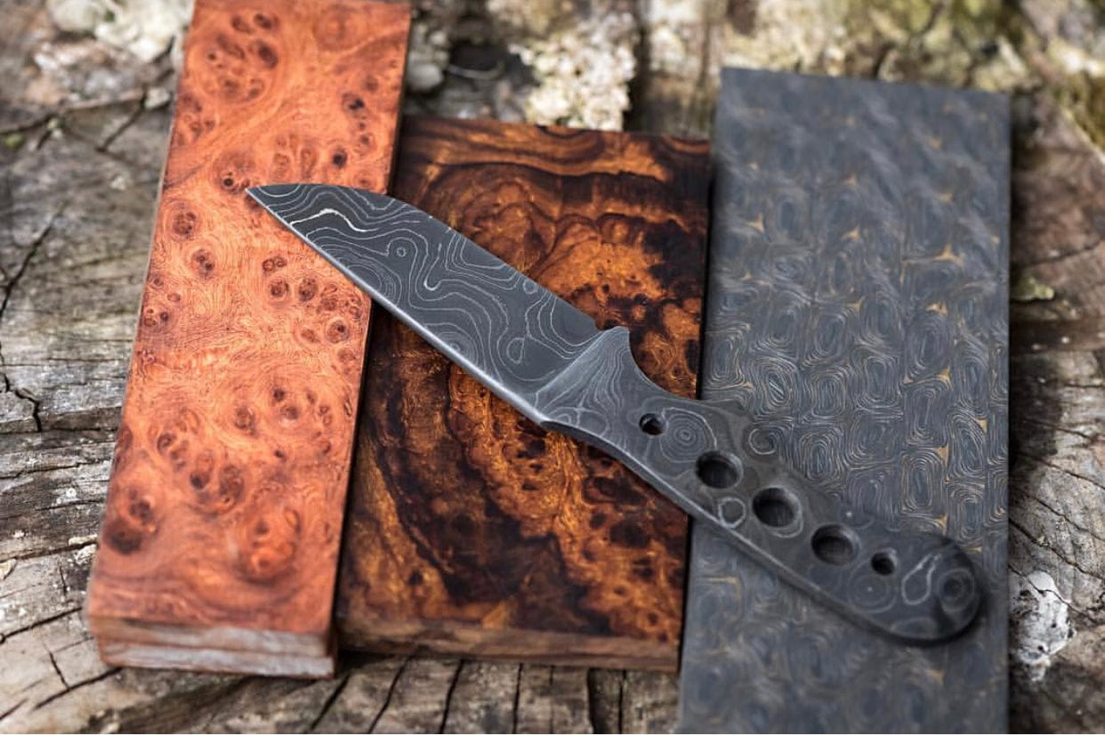 KBS Knives Store Blank Blade Damascus Steel Blank Blade Knife