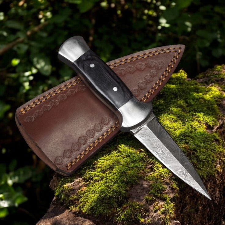 KBS Knives Store Boot Knife Handmade Boot Knife – 4.25" Damascus Blade & Exotic Wood Handle