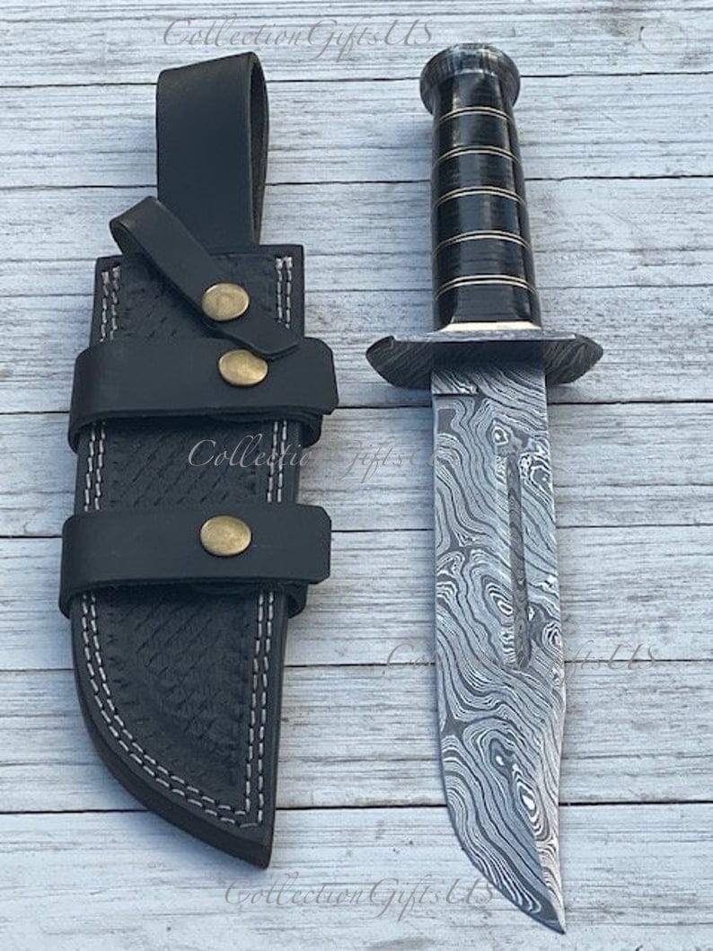 KBS Knives Store Bowie Knives Black Beauty Damascus Bowie Knife