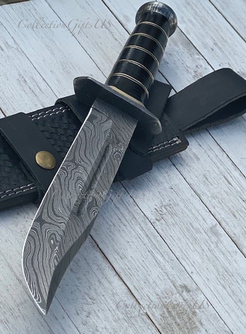 KBS Knives Store Bowie Knives Black Beauty Damascus Bowie Knife