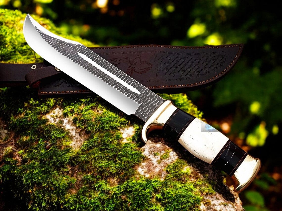 KBS Knives Store Bowie Knives Crocodile Dundee Bowie – 16" D2 Forged Steel with Leather Sheath