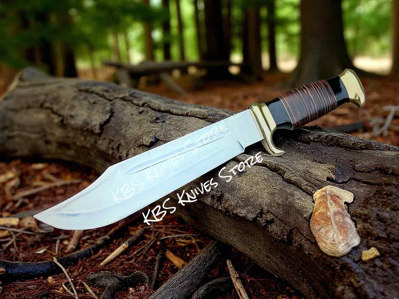 KBS Knives Store Bowie Knives Crocodile Dundee Knife – Classic Full Tang Bowie for Outdoor & Collectors