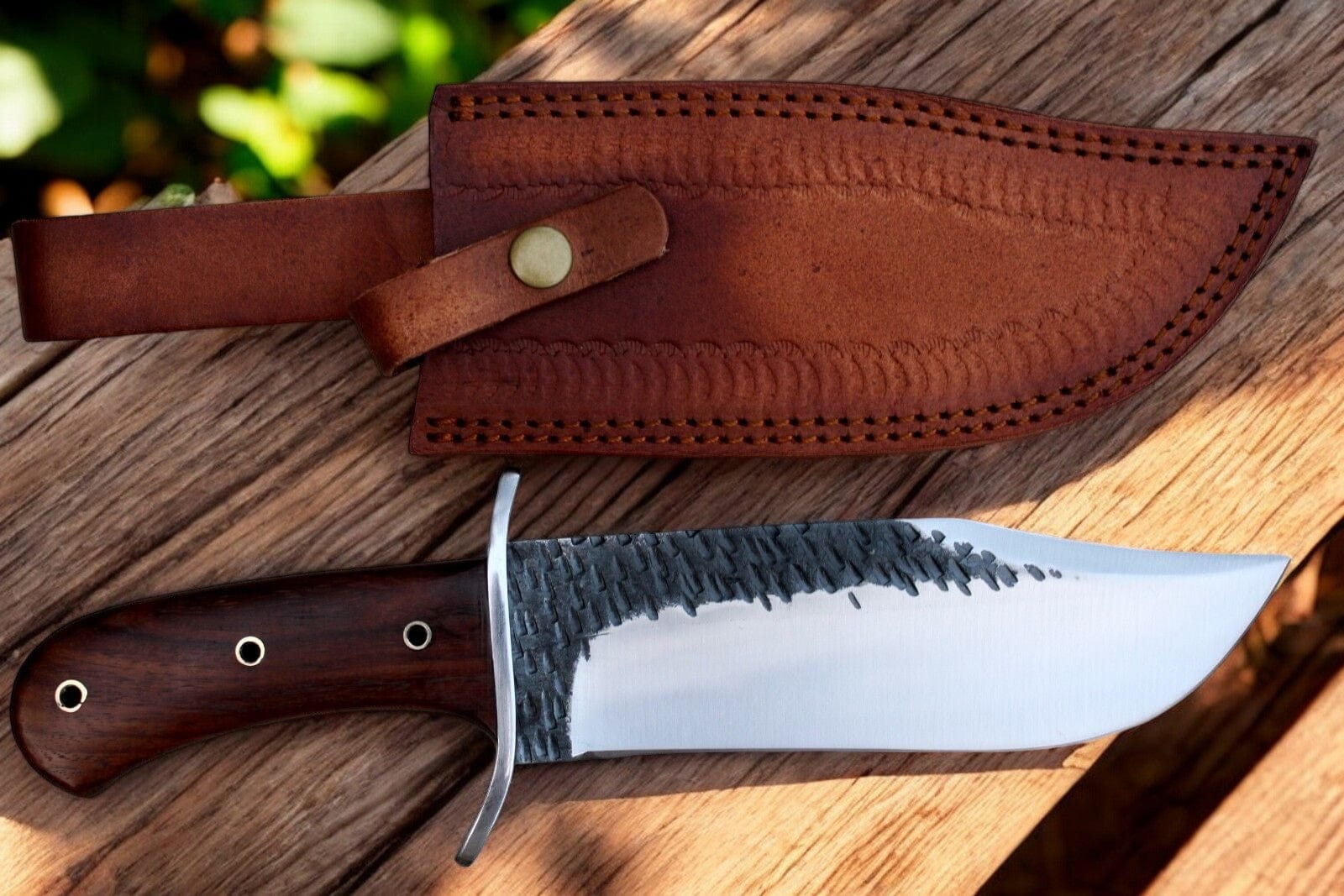 KBS Knives Store Bowie Knives Custom Bowie Knife - Hand Forged 1095 Steel & Rosewood Handle