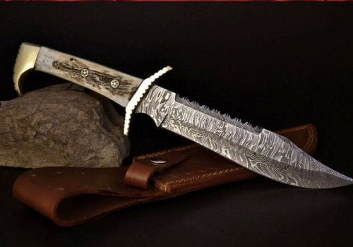 KBS Knives Store Bowie Knives Custom Handmade Damascus Steel Fighter Knife