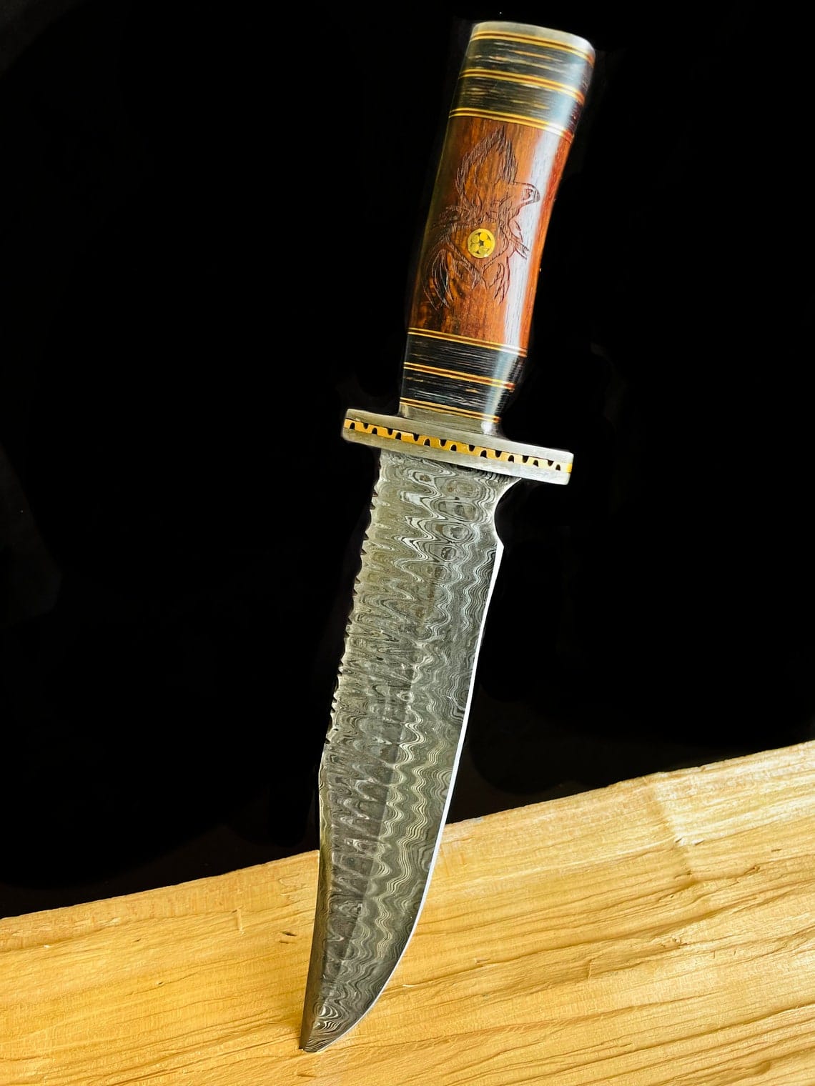 KBS Knives Store Bowie Knives Custom Handmade Damascus Steel Hunting Bowie Knife