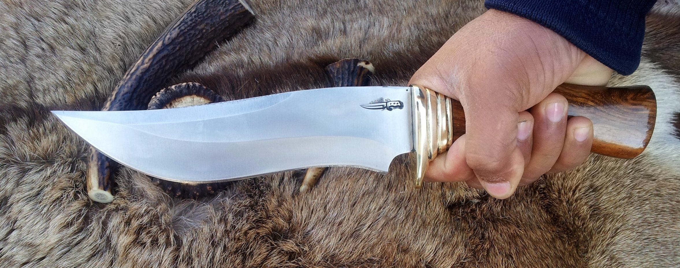 KBS Knives Store Bowie Knives Custom Handmade Hunting Bowie Knife with D2 Steel Blade and Rosewood Handle - 12 Inches