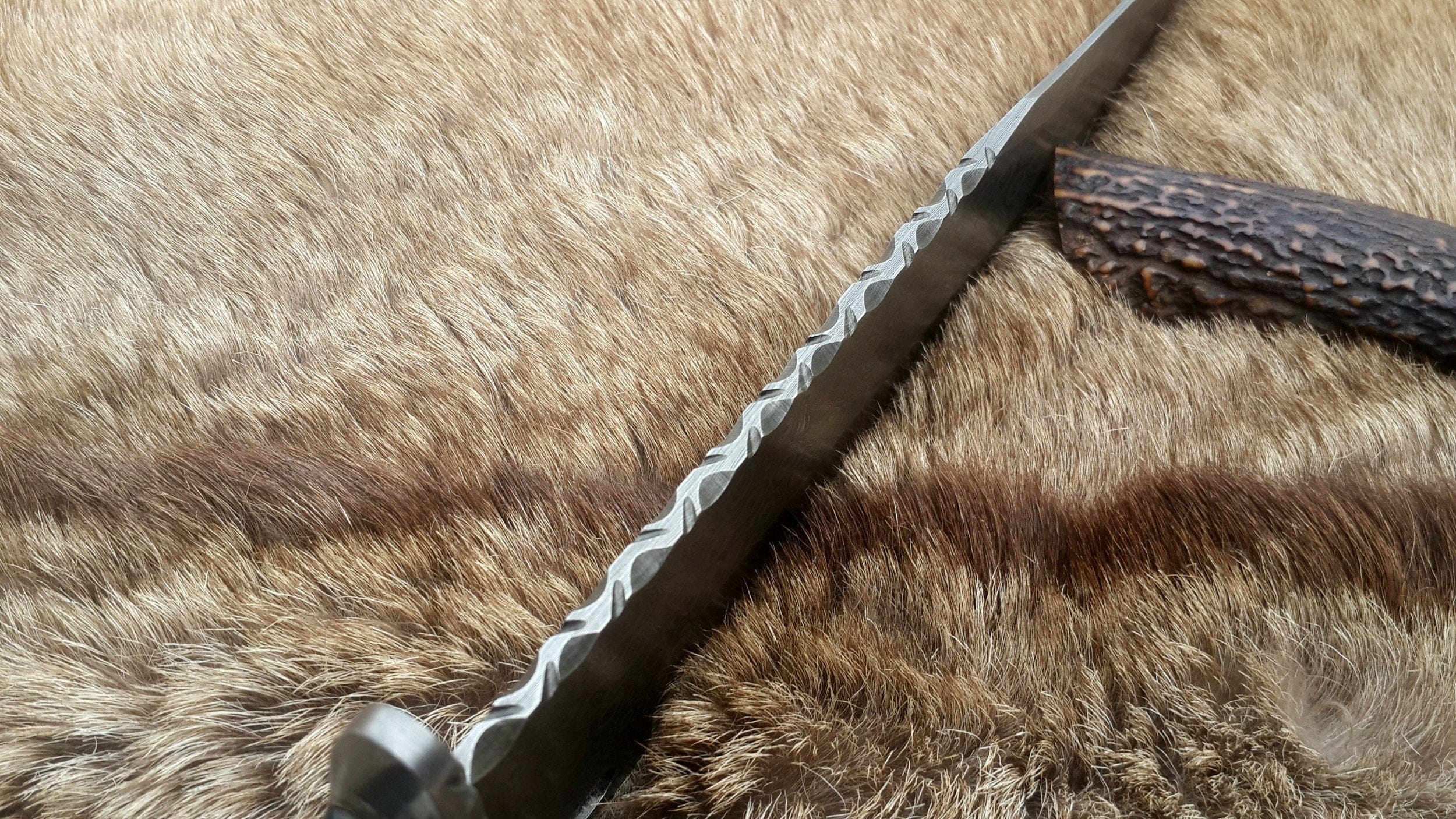 KBS Knives Store Bowie Knives Custom Handmade Wild Pig Hunter Bowie Knife with Raindrops Damascus Steel Blade and Black Micarta Handle - 16 Inches