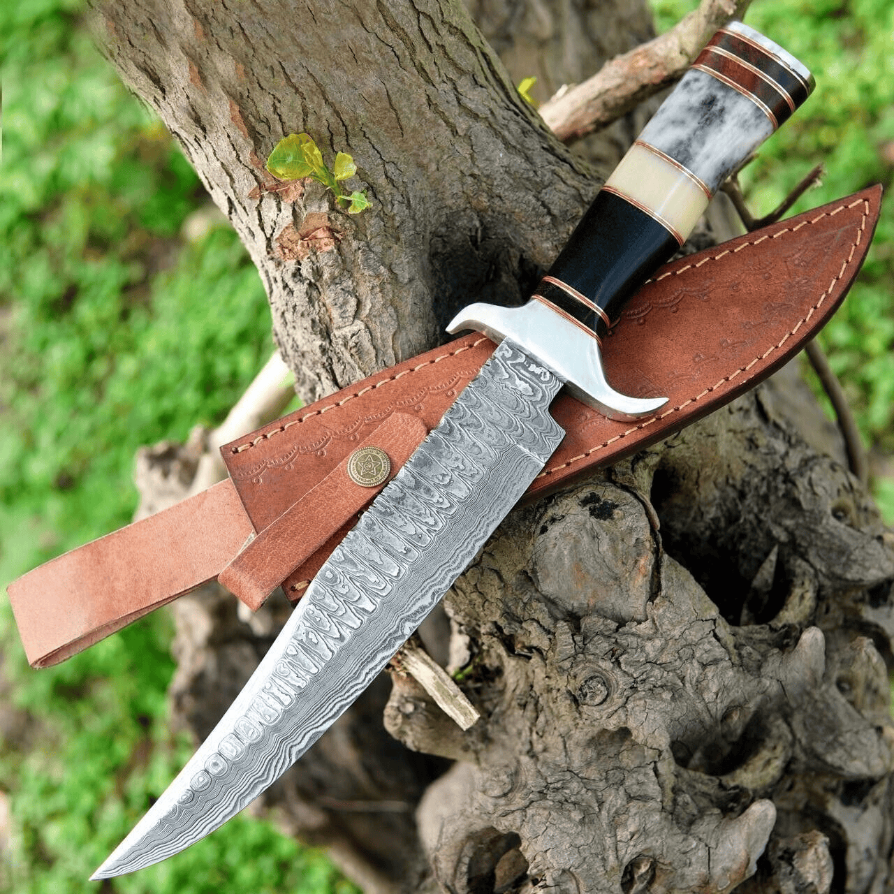 KBS Knives Store Bowie Knives Damascus Bowie Knife - 16-Inch Handmade Masterpiece