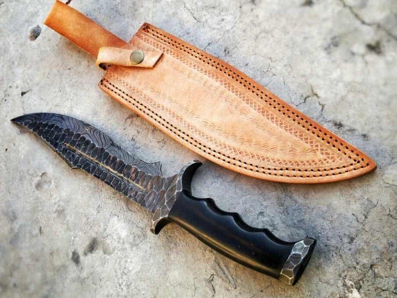 KBS Knives Store Bowie Knives DAMASCUS FORGED BOWIE KNIFE