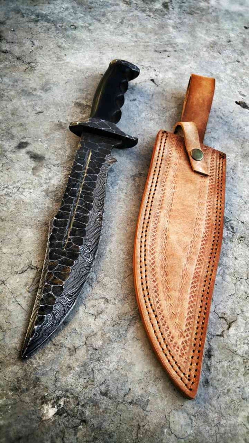 KBS Knives Store Bowie Knives DAMASCUS FORGED BOWIE KNIFE
