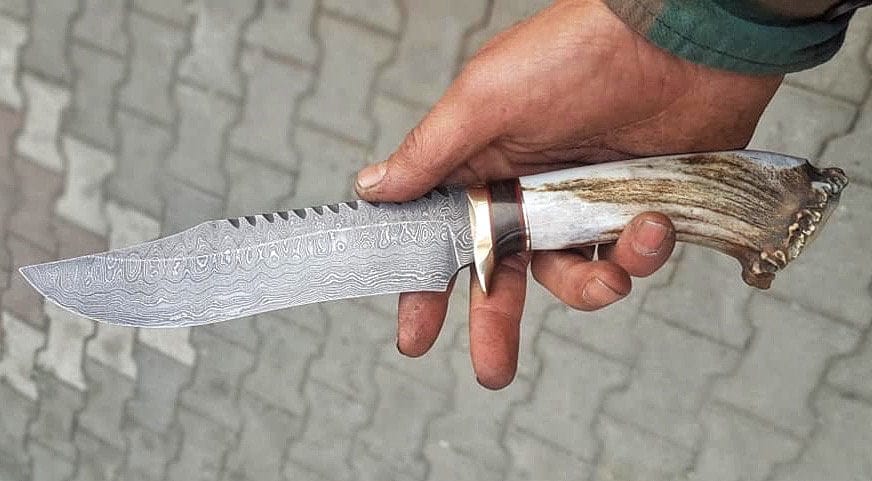 KBS Knives Store Bowie Knives DAMASCUS HUNTING BOWIE KNIFE