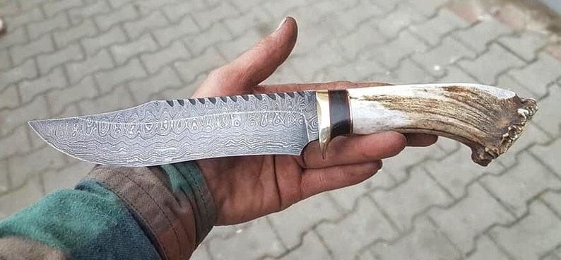 KBS Knives Store Bowie Knives DAMASCUS HUNTING BOWIE KNIFE