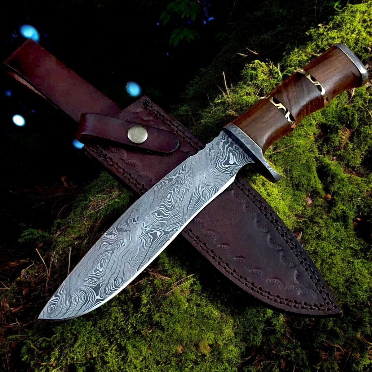 KBS Knives Store Bowie Knives David Bowie Knife - Custom Handmade Damascus Steel & Rosewood Handle