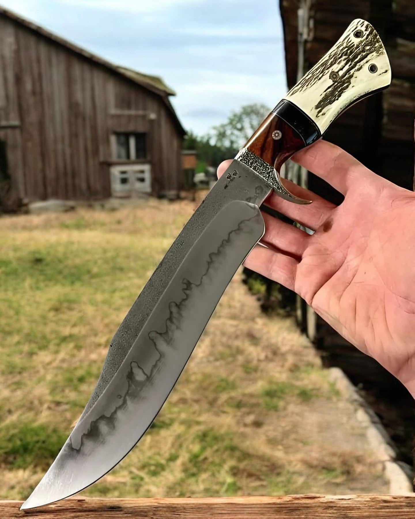 KBS Knives Store Bowie Knives Fixed Blade Custom Bowie Knife - High Carbon Steel & Antler Handle
