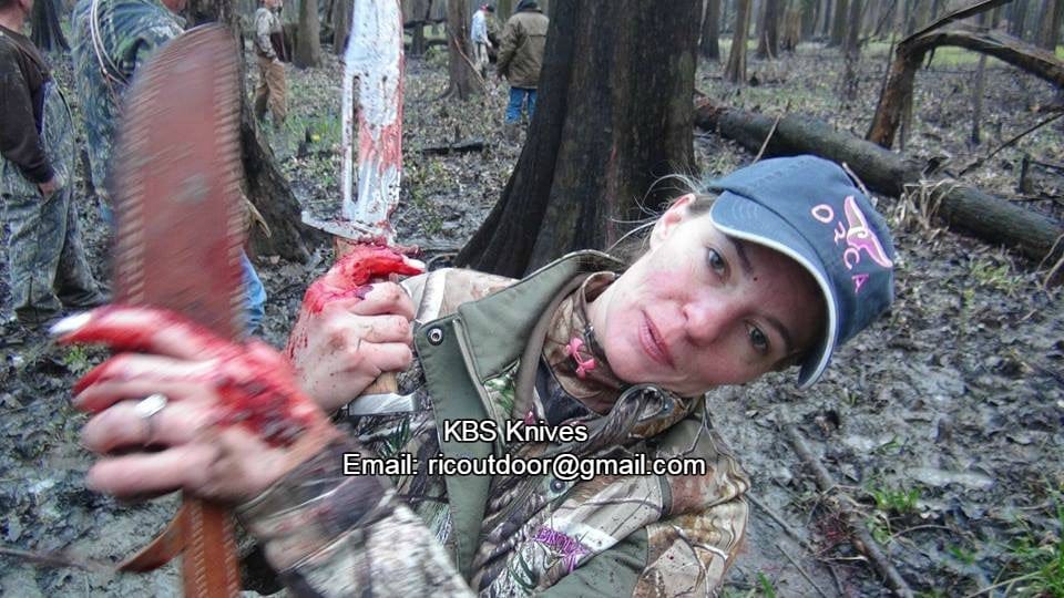 KBS Knives Store Bowie Knives Rambo Knife – Handmade 17" Damascus Steel Blade with Blood Groove & Rosewood Handle