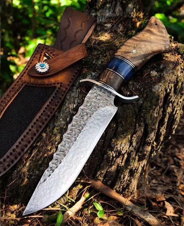 KBS Knives Store Bowie Knives Timberwolf – Handcrafted Bowie Knife with Damascus Blade