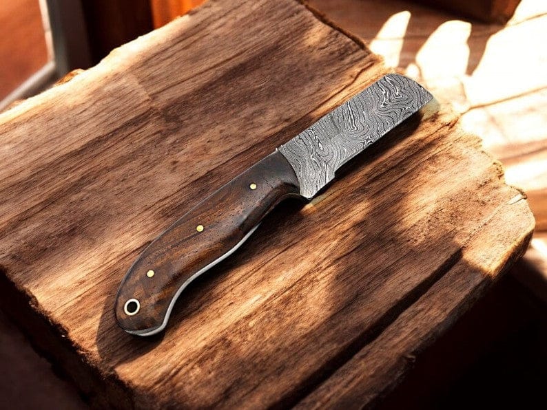 KBS Knives Store Bull Cutter Bull Cutter Knife Sheath – Handmade Damascus Blade & Rosewood Handle | Custom Ranch EDC
