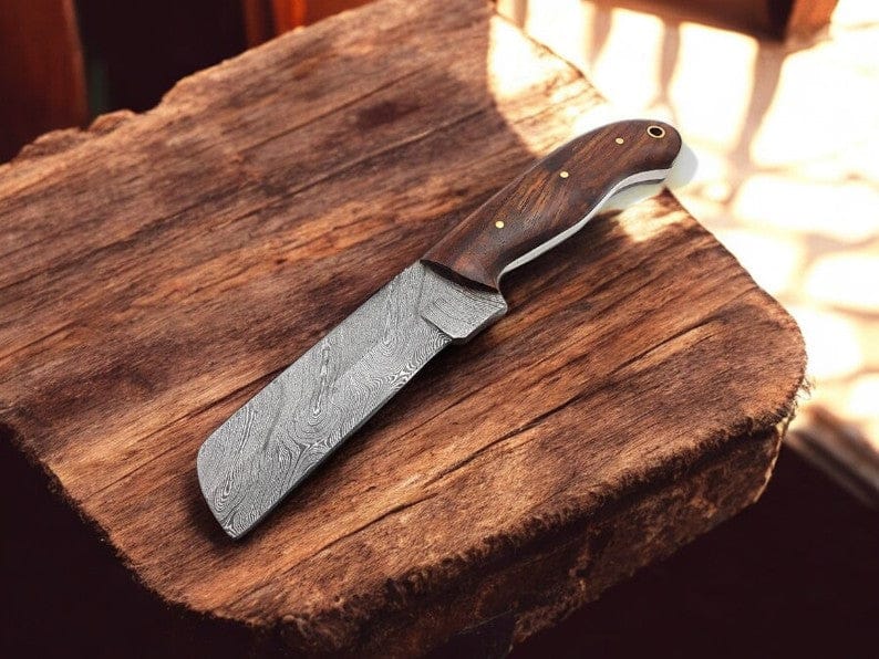 KBS Knives Store Bull Cutter Bull Cutter Knife Sheath – Handmade Damascus Blade & Rosewood Handle | Custom Ranch EDC