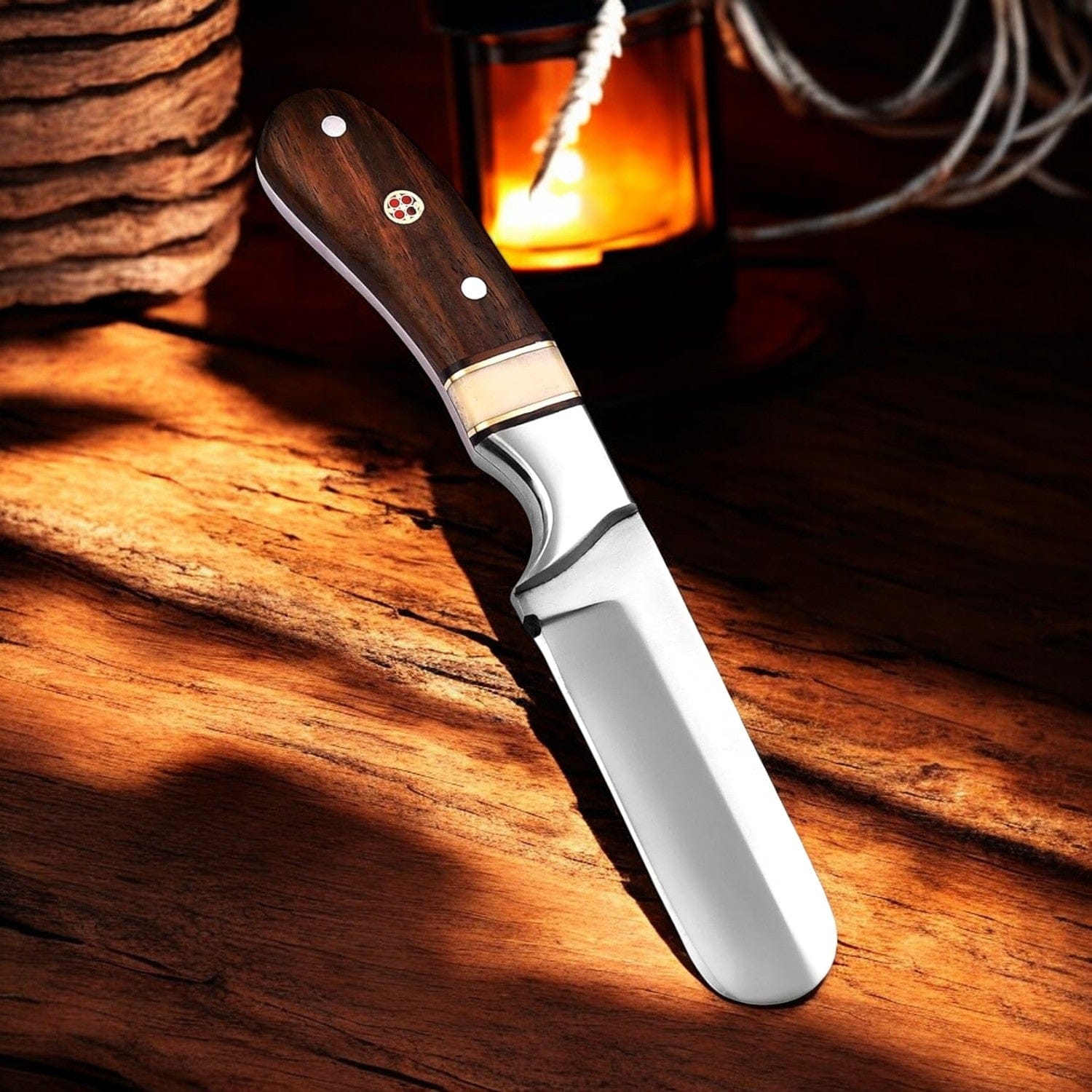 KBS Knives Store Bull Cutter Custom Handmade Bull Cutter Knife – 7" D2 Steel with Leather Sheath
