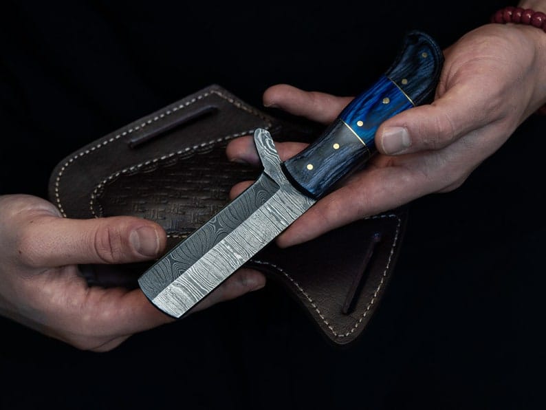 KBS Knives Store Bull Cutter Damascus Bull Cutter Knife – Handcrafted 256-Layer Blade